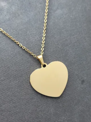 Collar Corazón Chapado en Oro Inoxidable
