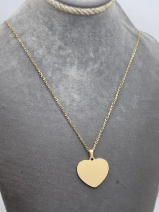 Collar Corazón Chapado en Oro Inoxidable
