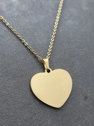 Collar Corazón Chapado en Oro Inoxidable