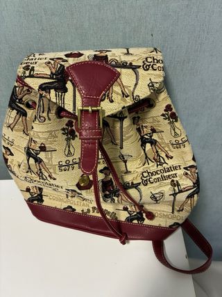 Mochila Parisina Beige y Roja