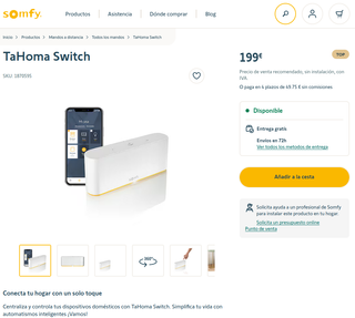 Somfy Tahoma Switch - Controlador Domótico