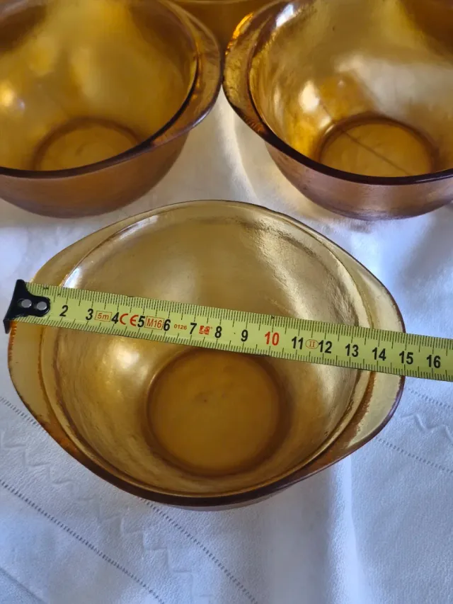 6 Tazones Vidrio tipo Duralex texturizados.