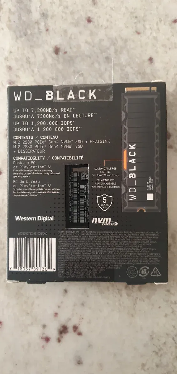 M.2 NVME WD BLACK SN850X SSD NVMe 2TB Gen4 afbeelding 2