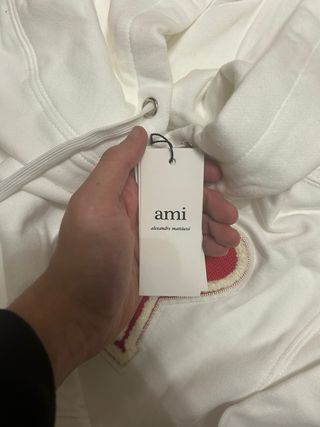 Felpa Ami Paris Bianca Rossa Taglia S