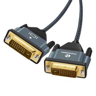 DVI a DVI Cable 2M, Chapado en oro y Trenzado Mach
