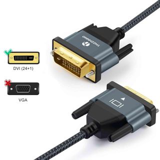 DVI a DVI Cable 2M, Chapado en oro y Trenzado Mach