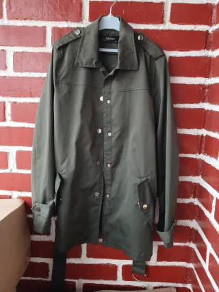 Gabardina Zara Militar Verde Talla S