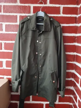 Gabardina Zara Militar Verde Talla S