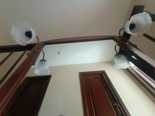 Espejo baño madera con luces 80cm