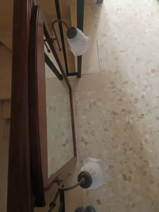 Espejo baño madera con luces 80cm