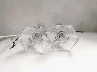 Coppia Portacandele Cristallo 11x10 cm