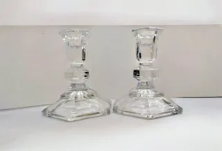 Coppia Portacandele Cristallo 11x10 cm