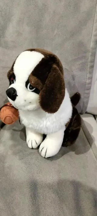 Peluche cagnolino San Bernardo con botte