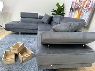 Sofá rinconera gris 262cm
