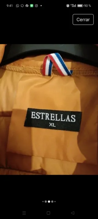 Cazadora acolchada mostaza hombre