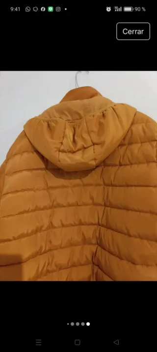 Cazadora acolchada mostaza hombre