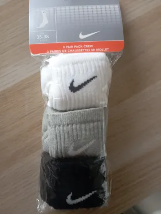 Pack 3 pares calcetines Nike Crew Talla 35-38