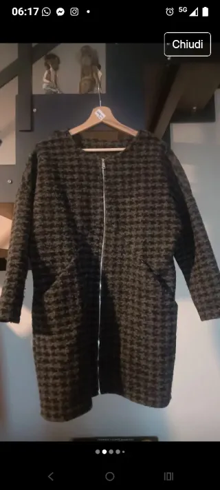 Cappotto donna fantasia pied de poule