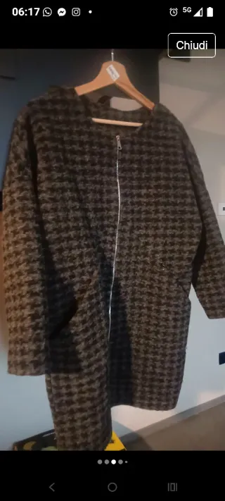 Cappotto donna fantasia pied de poule