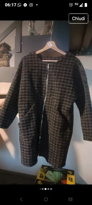 Cappotto donna fantasia pied de poule