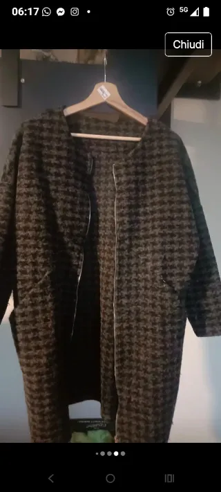 Cappotto donna fantasia pied de poule