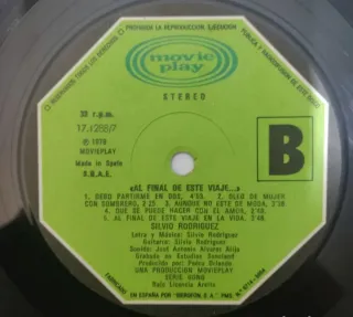 SILVIO RODRÍGUEZ - AL FINAL DE ESTE VIAJE - VINILO