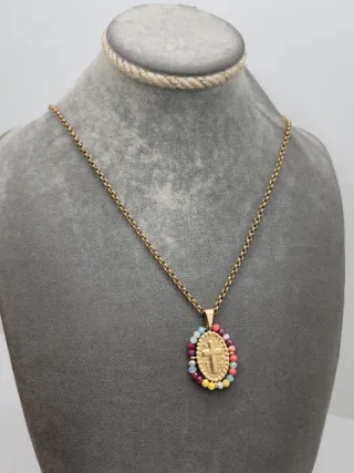 Collar Cruz Acero Quirúrgico Baño Oro