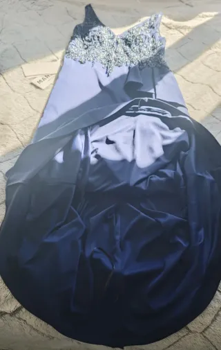 Vestido fiesta MARFIL T44 Azul Marino