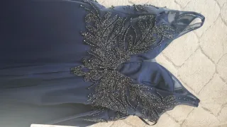 Vestido fiesta MARFIL T44 Azul Marino