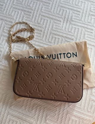 Bolso Louis Vuitton Félicie Marrón Dorado