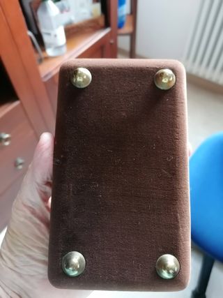 Cofanetto velluto marrone ricamato fiori