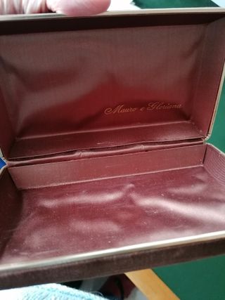 Cofanetto velluto marrone ricamato fiori