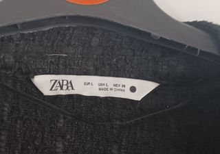 Abrigo largo negro Zara Basic