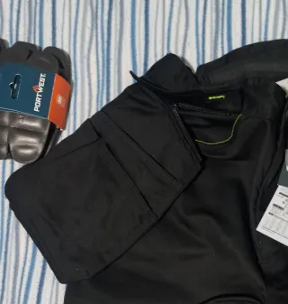 Pantalón Portwest Negro/Amarillo Talla W33 + Rodil