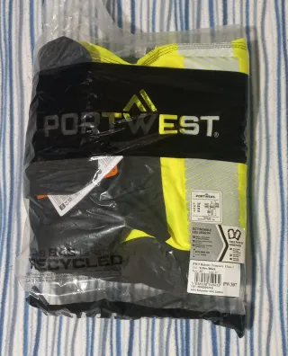 Pantalón Portwest Negro/Amarillo Talla W33 + Rodil