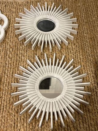 Set 2 Espejos Decorativos Flor y Sol