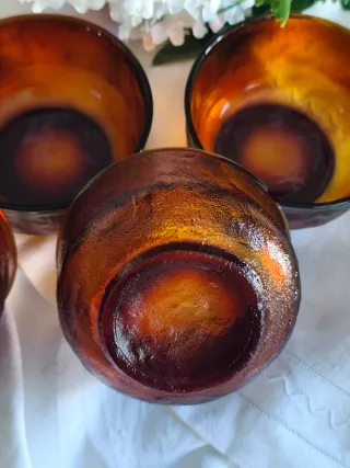 5  cuencos de Vidrio Ámbar