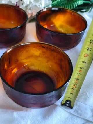 5  cuencos de Vidrio Ámbar