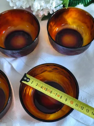 5  cuencos de Vidrio Ámbar