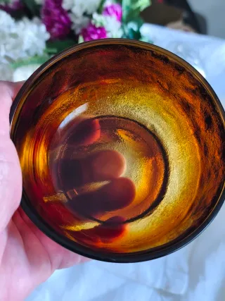 5  cuencos de Vidrio Ámbar