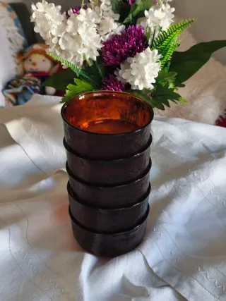 5  cuencos de Vidrio Ámbar
