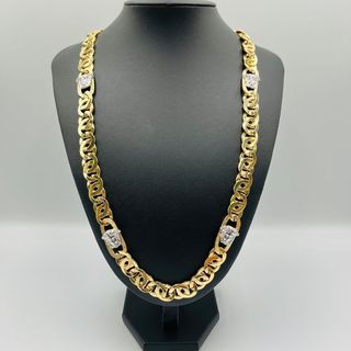 CADENA TIPO CARTIER MEDUSA GRECA BICOLOR.