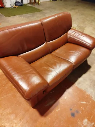 Divano in pelle italiana marrone