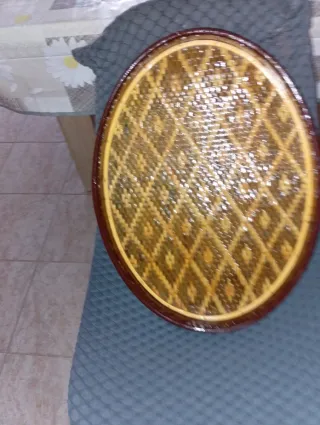 Vassoio Ovale Rattan Legno