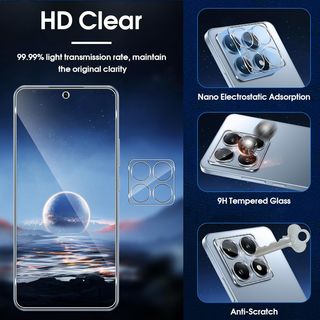 Protezione schermo e lente per Xiaomi 14T/Mi 14T in vetro temperato Lutree