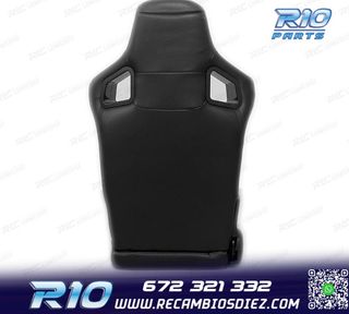 ASIENTO DEPORTIVO SEMI BAQUET ESTILO RS CUERO NEGRO SEMI PIE