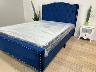 Cama azul 135x190cm terciopelo