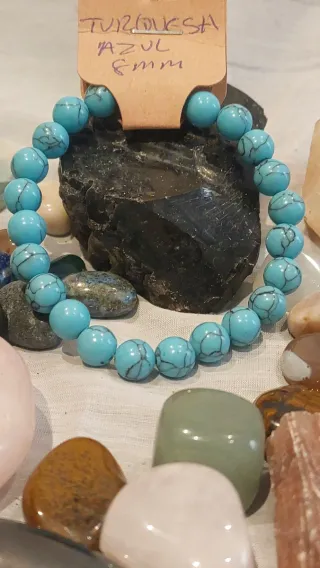 Pulsera Turquesa Azul Natural 8mm
