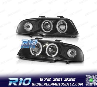 FAROS AUDI A4 B5 94-99 OJOS ANGEL FONDO NEGRO