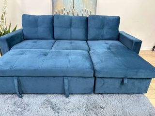 Sofá cama azul 216cm